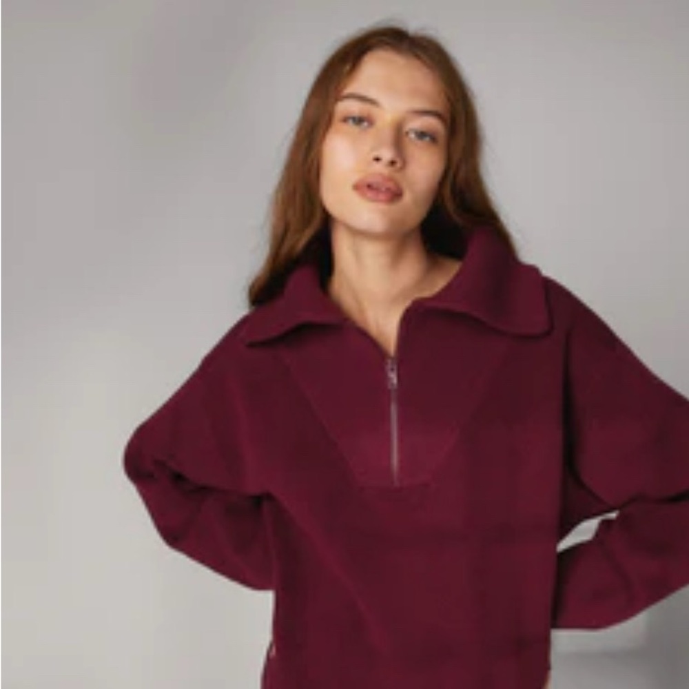 Lunya Burgundy Cowl Neck Sweater